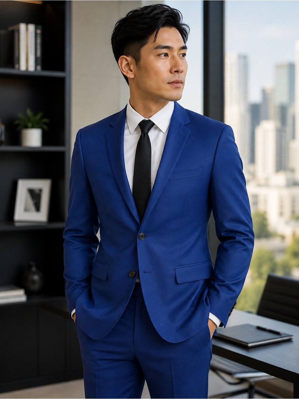 New The Kooples Men Blue Wool-Blend Suit Jacket – Size French 50 / US 40